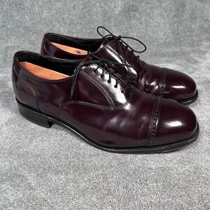 Florsheim Lexington Cap Toe Oxford Dress Shoes Burgundy Leather Men's 11 3E EEE